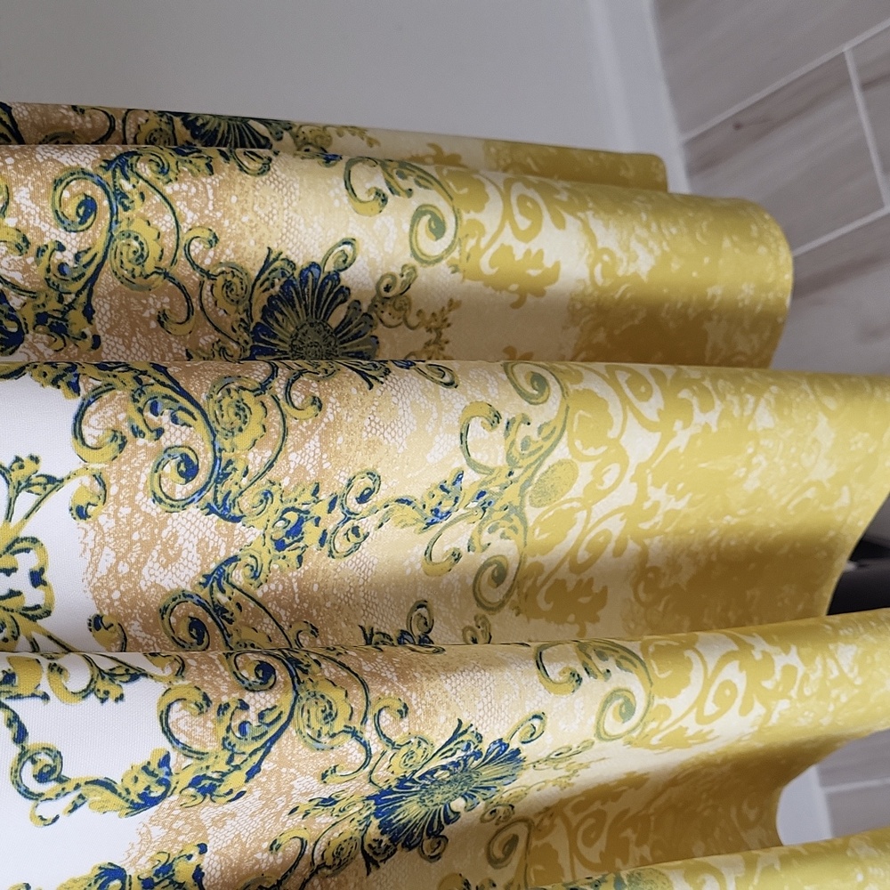 Julian Taylor Yellow & White A-line Midi Dress Size 12 - Picture 5 of 11